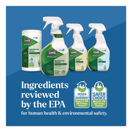 Clorox Pro Ecoclean Disinfecting Cleaner, Unscented, 32 Oz Spray Bottle, 9/carton