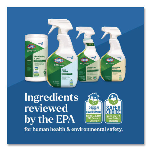 Clorox Pro Ecoclean Glass Cleaner, Unscented, 32 Oz Spray Bottle, 9/carton
