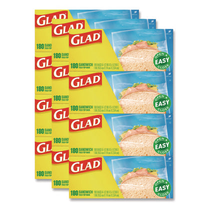 Fold Top Food Storage Plastic Sandwich Bags, 6.5 X 5.5, Clear, 180 Bags/box, 12 Boxes/carton