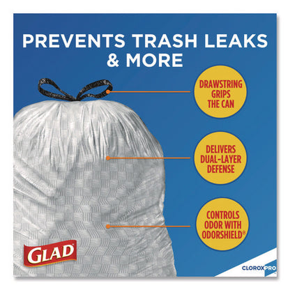 Cloroxpro Forceflex Tall Kitchen Drawstring Trash Bags, 13 Gal, 23.75 X 24.88, Gray, 100/box