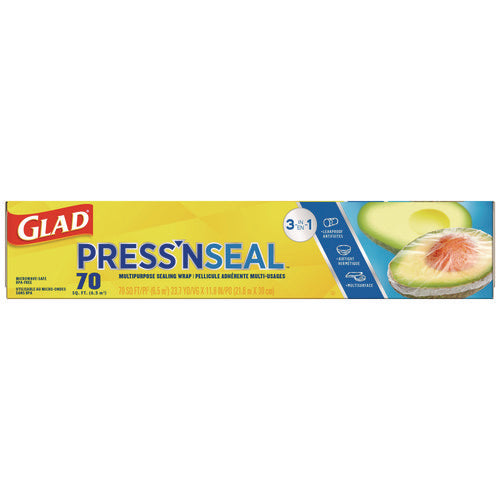Press'n Seal Food Plastic Wrap, 70 Sq Ft, 12/carton