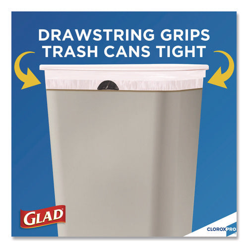 Cloroxpro Forceflex Tall Kitchen Drawstring Trash Bags, 13 Gal, 24 X 27.38, Gray, 100/box