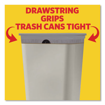 Tall Kitchen Drawstring Trash Bags With Leakguard, 13 Gal, Unscented, 23.47" X 25.38", White, 120/box
