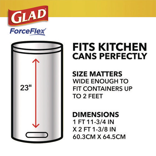 Forceflex Kitchen Drawstring Trash Bags, 13 Gal, Gain Fresh Clean Scent, 24 X 27.38, White, 80/box