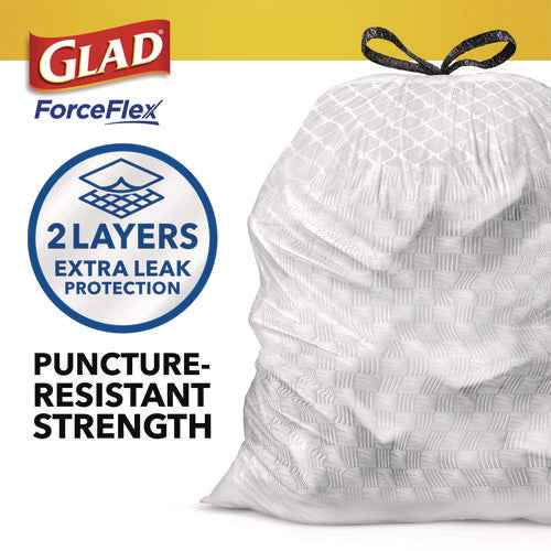 Forceflex Kitchen Drawstring Trash Bags, 13 Gal, Gain Original Scent, 24 X 27.38, White, 80/box