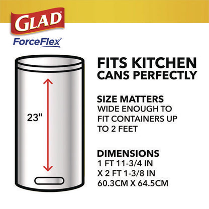 Forceflex Kitchen Drawstring Trash Bags, 13 Gal, Gain Lavender With Febreze Freshness, 24 X 27.38, White, 80/box