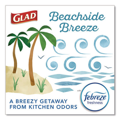 Odorshield Small Drawstring Trash Bags, 4 Gal, Beachside Breeze Scent, 0.5 Mil, 18" X 17", Blue, 80/box