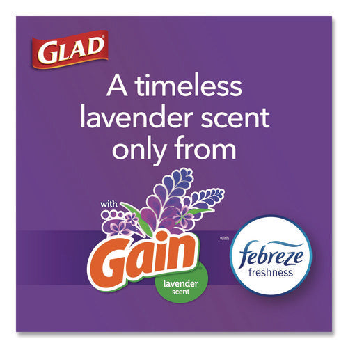 Forceflex Tall Kitchen Drawstring Trash Bags, 13 Gal, Gain Lavender With Febreze Freshness, 10.18 X 9.81, White, 110/box