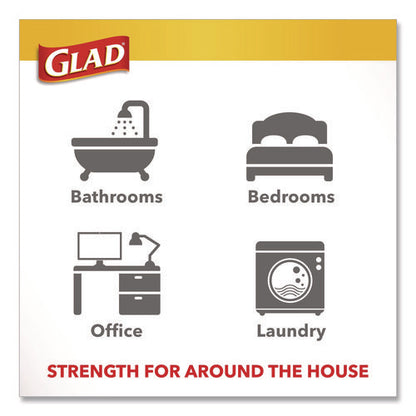 Medium Drawstring Trash Bags With Clorox, 8 Gal, Lemon Fresh Bleach Scent, 0.74 Mil, 23" X 21.63", Gray, 26/box