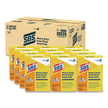Steel Wool Soap Pads, 2.4 X 3, Steel, 15 Pads/box, 12 Boxes/carton