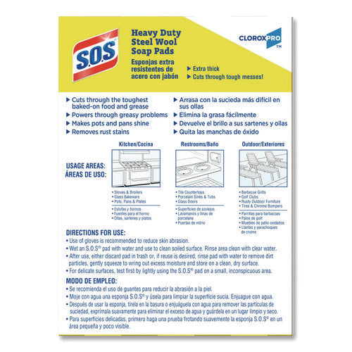 Steel Wool Soap Pads, 2.4 X 3, Steel, 15 Pads/box, 12 Boxes/carton