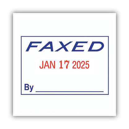 Model S 360 Two-color Message Dater, 1.75 X 1, "faxed," Self-inking, Blue/red