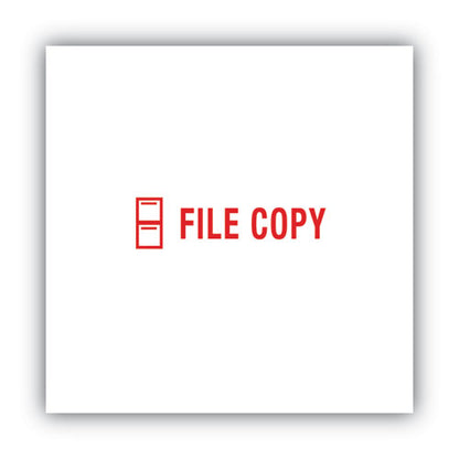 Pre-inked Shutter Stamp, Red, File Copy, 1.63 X 0.5
