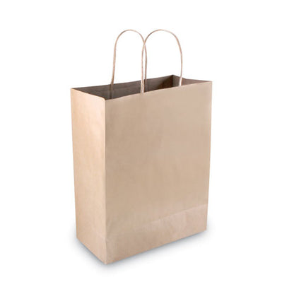 Premium Shopping Bag, Rope Handles, 10" X 4.5" X 13", Kraft, 50/box