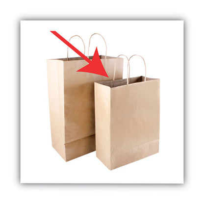 Premium Shopping Bag, Rope Handles, 10" X 4.5" X 13", Kraft, 50/box