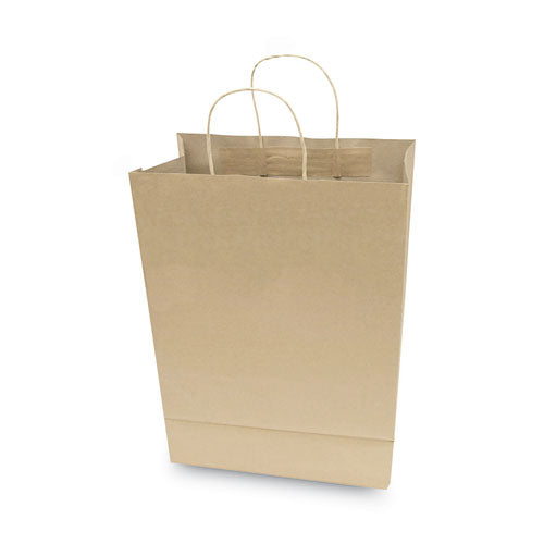 Premium Shopping Bag, Rope Handles, 10" X 4.5" X 13", Kraft, 50/box