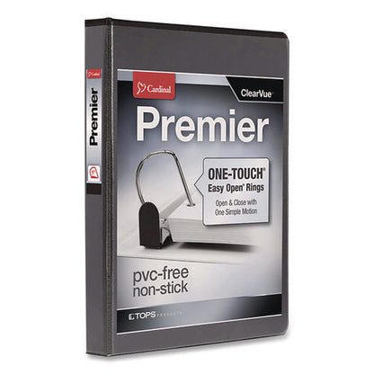 Premier Easy Open Clearvue Locking Slant-d Ring Binder, 3 Rings, 1" Capacity, 11 X 8.5, Black
