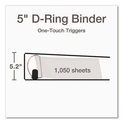 Premier Easy Open Clearvue Locking Slant-d Ring Binder, 3 Rings, 5" Capacity, 11 X 8.5, Black