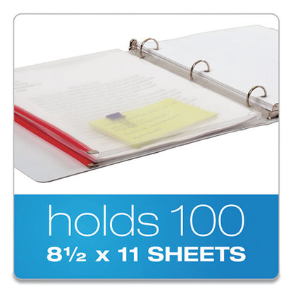 Expanding Zipper Binder Pocket, 8.5 X 11, Assorted Colors, 5/pack