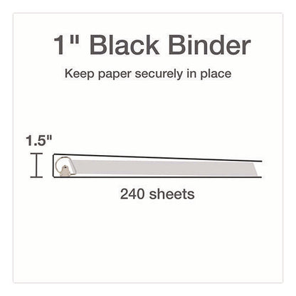 Xtralife Clearvue Non-stick Slant-d Ring Binder, 3 Rings, 1" Capacity, 11 X 8.5, Black