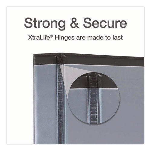Xtralife Clearvue Non-stick Slant-d Ring Binder, 3 Rings, 1" Capacity, 11 X 8.5, Black
