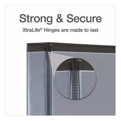 Xtralife Clearvue Non-stick Slant-d Ring Binder, 3 Rings, 1" Capacity, 11 X 8.5, Black