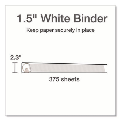 Xtralife Clearvue Non-stick Slant-d Ring Binder, 3 Rings, 1.5" Capacity, 11 X 8.5, White