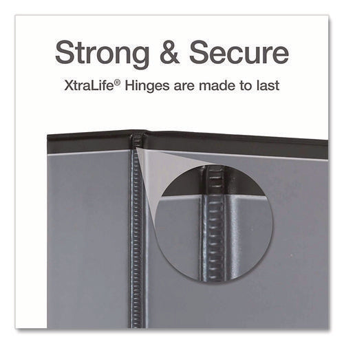 Xtralife Clearvue Non-stick Slant-d Ring Binder, 3 Rings, 2" Capacity, 11 X 8.5, Black