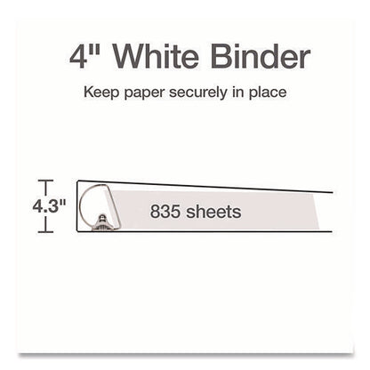 Xtralife Clearvue Non-stick Slant-d Ring Binder, 3 Rings, 4" Capacity, 11 X 8.5, White