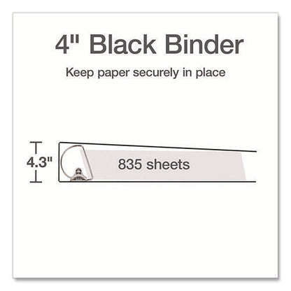 Xtralife Clearvue Non-stick Slant-d Ring Binder, 3 Rings, 4" Capacity, 11 X 8.5, Black
