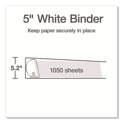 Xtralife Clearvue Non-stick Slant-d Ring Binder, 3 Rings, 5" Capacity, 11 X 8.5, White