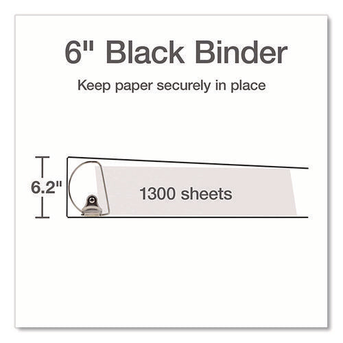 Xtralife Clearvue Non-stick Slant-d Ring Binder, 3 Rings, 6" Capacity, 11 X 8.5, Black