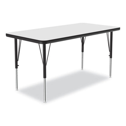 Dry-erase Markerboard Activity Tables, Rectangular, 48" X 24" X 19" To 29", White Top, Black Legs, 4/pallet