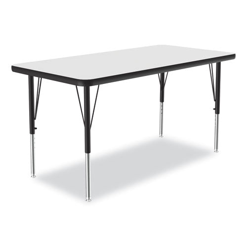 Dry-erase Markerboard Activity Tables, Rectangular, 48" X 24" X 19" To 29", White Top, Black Legs, 4/pallet