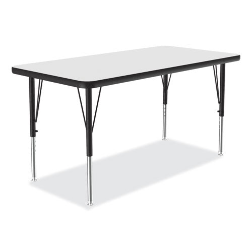 Dry-erase Markerboard Activity Tables, Rectangular, 48" X 24" X 19" To 29", White Top, Black Legs, 4/pallet