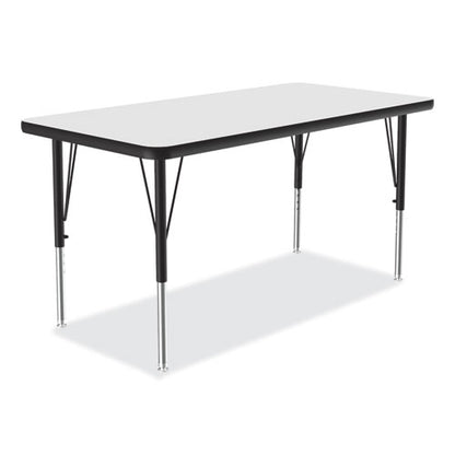Dry-erase Markerboard Activity Tables, Rectangular, 48" X 24" X 19" To 29", White Top, Black Legs, 4/pallet
