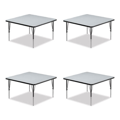 Adjustable Activity Tables, Square, 48" X 48" X 19" To 29", Gray Top, Black Legs, 4/pallet