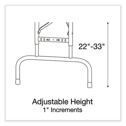Adjustable Folding Table, Rectangular, 48" X 24" X 22" To 32", Red Top, Black Legs, 4/pallet