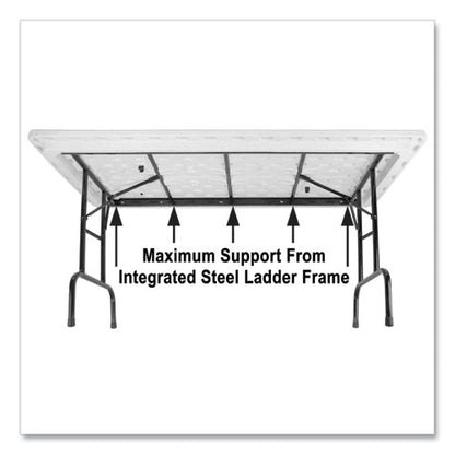 Adjustable Folding Tables, Rectangular, 72" X 30" X 22" To 32", Yellow Top, Black Legs, 4/pallet