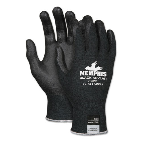 Nitrile Coated Kevlar Gloves, En388: 4542, 11" Long, X-large, Black, Pair