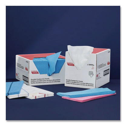 Tuff-job S900 Antimicrobial Foodservice Towels, 12 X 24, White/red, 150/carton