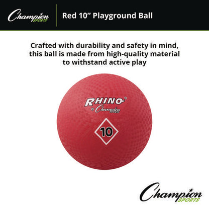 Playground Ball, 10" Diameter, Red