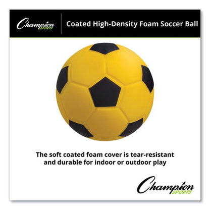 Coated Foam Sport Ball, Soccer, Playground Size, Yellow