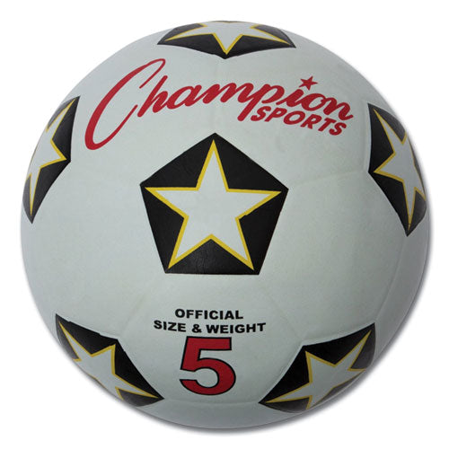 Rubber Sports Ball, Soccer, No. 5 Size, White/black