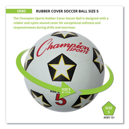 Rubber Sports Ball, Soccer, No. 5 Size, White/black