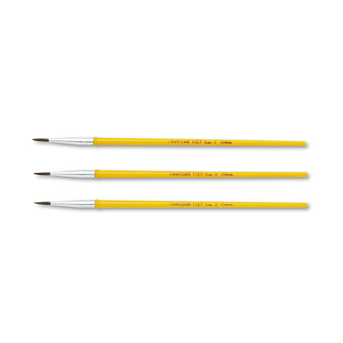 Watercolor Brush Set, Size 2, Camel-hair Blend, Round Profile, 3/pack