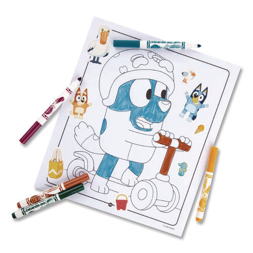 Bluey Color And Sticker Activity Set, Includes Five Markers, Ages 3 And Up, 32 Pages