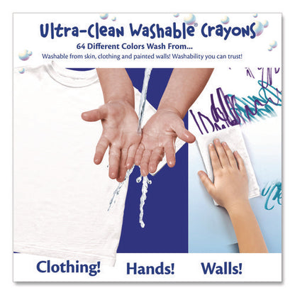 Ultra-clean Washable Crayons, Large, Assorted, 16/box
