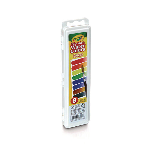 Watercolors, 8 Assorted Colors, Palette Tray
