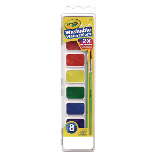 Washable Watercolor Paint, 8 Assorted Colors, Palette Tray